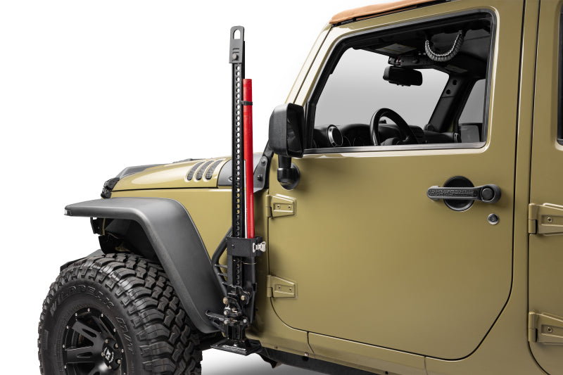 Go Rhino 701009T 07-18 Jeep Wrangler JK/JKU Front Fender Jack Mount for Hi-Lift Jack - Tex. Blk