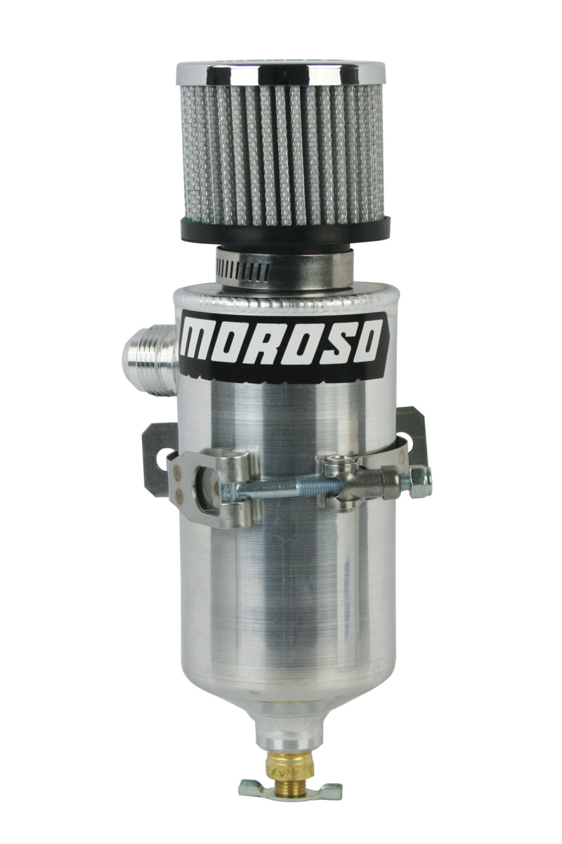 Moroso 85465 Breather Tank/Catch Can -12An Male Fitting - Aluminum