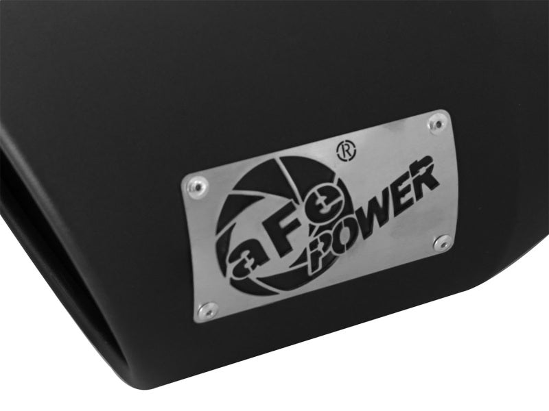 aFe 49T50702-B12 MACHForce XP 5in 304 Stainless Steel Exhaust Tip 5 In x 7 Out x 12L in Bolt On Right - Black
