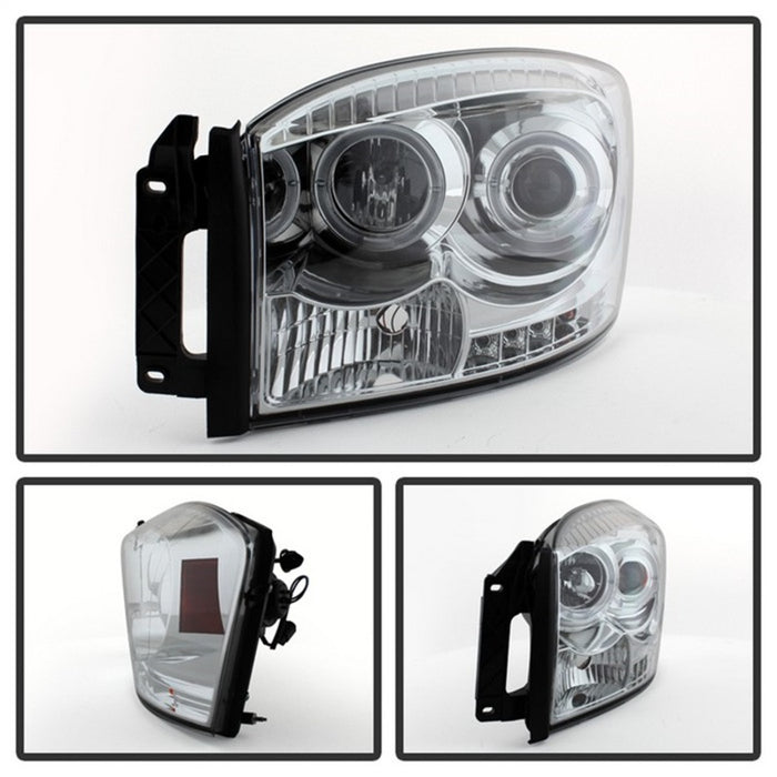 SPYDER 5010018 Spyder Dodge RAM 1500 06-08/RAM 2500 06-09 Projector Headlights LED Halo LED Chrm PRO-YD-DR06-HL-C