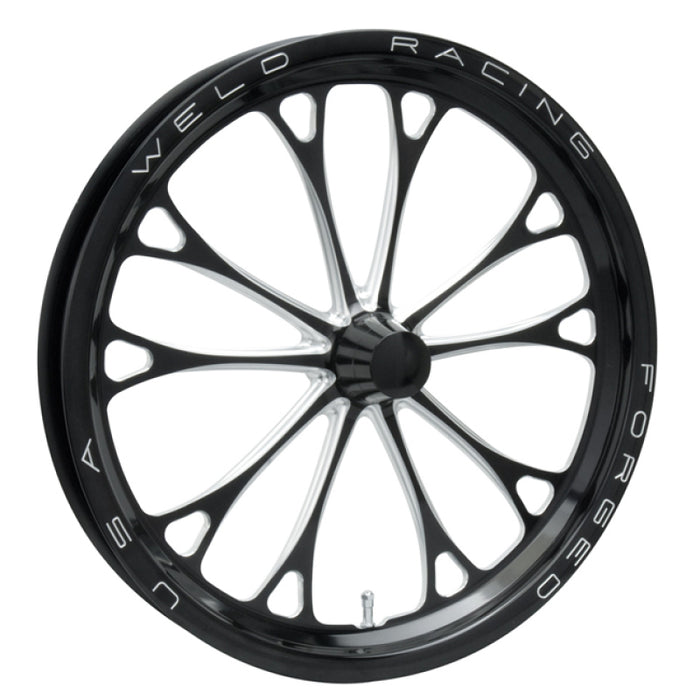 Weld Racing WEL84B-17000 V-Series Frnt Drag Wheel Black 17x2.25 Anglia Mnt