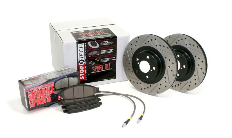 Stoptech 978.33010F Sport Axle Pack, Drilled & Slotted, Front