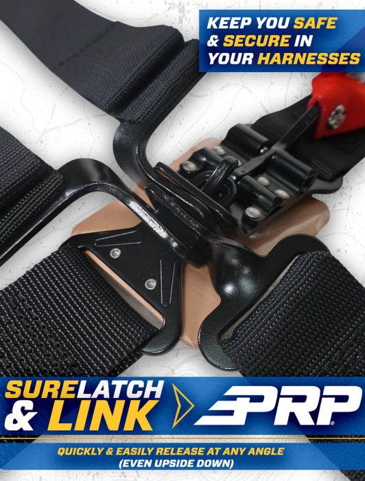 PRP Seats SB4.2LL-S PRP 4.2 Harness with Latch / Link Lap Belt- Silver