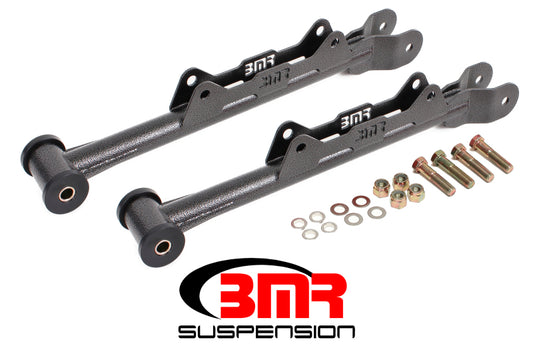 BMR Suspension MTCA030H BMR 10-15 5th Gen Camaro Chrome Moly Non-Adj. Rear Lower Control Arms (Delrin) - Black Hammertone