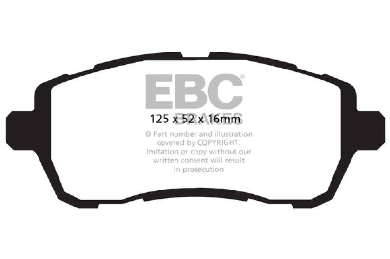 EBC DP42002R 10+ Ford Fiesta 1.6L (Excl ST) Yellowstuff Front Brake Pads