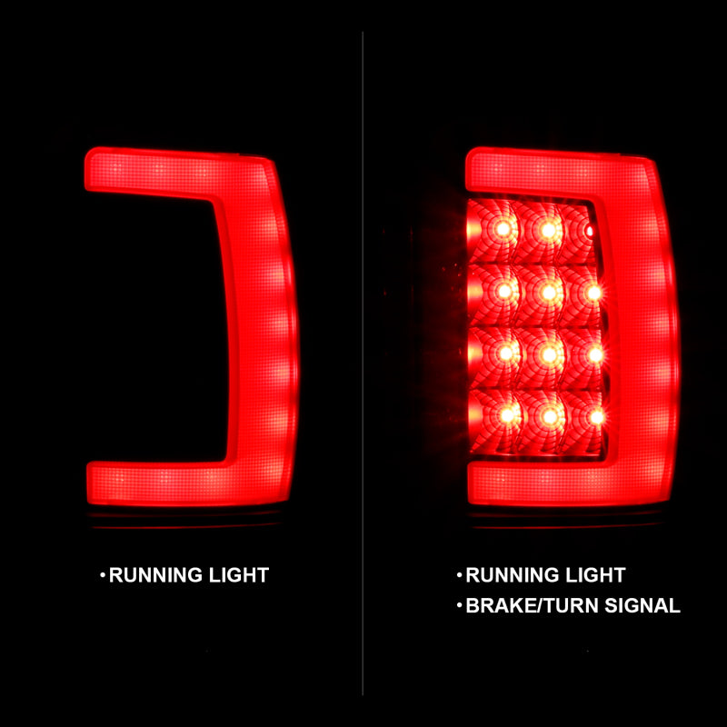 ANZO 311339 1994-2001 Dodge RAM 1500 LED Taillights Plank Style Black w/Clear Lens