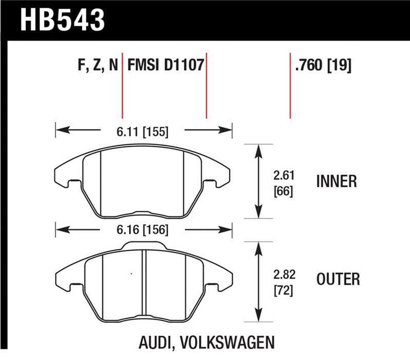 Hawk Performance HB543N.760 Hawk HP+ Street Brake Pads