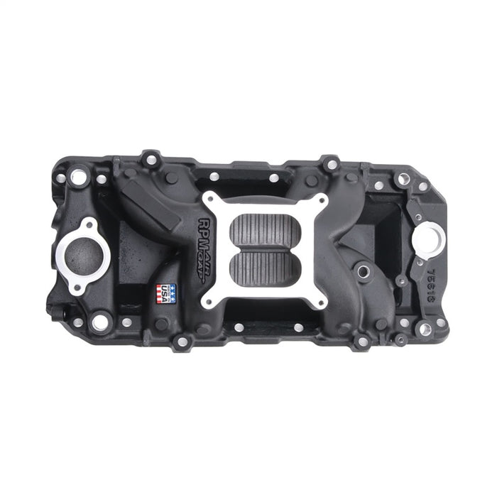 Edelbrock EDE75613 BBC Performer RPM A/G Manifold - O/P- Black