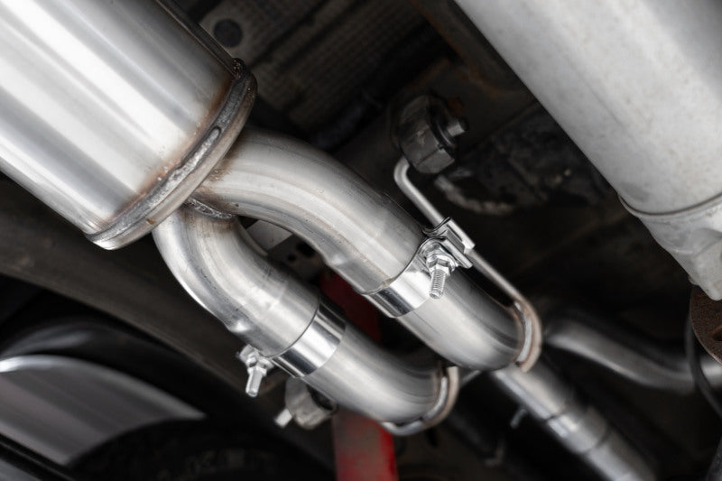 MBRP S50053CF 19-21 Chevy Silverado 1500 6.2L 2.5in Dual Split Rear Cat Back w/ Quad Carbon Fiber Tips- T304