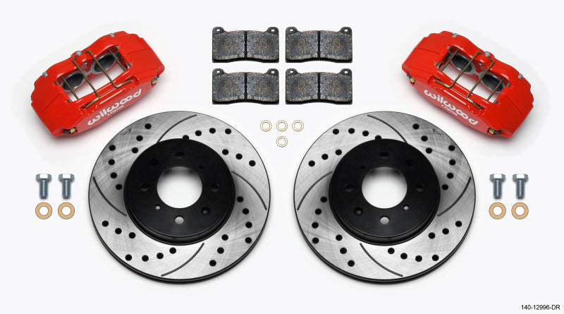 Wilwood 140-12996-DR DPHA Front Caliper & Rotor Kit Drill Red Honda / Acura w/ 262mm OE Rotor