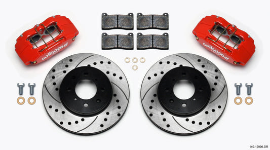 Wilwood 140-12996-DR DPHA Front Caliper & Rotor Kit Drill Red Honda / Acura w/ 262mm OE Rotor