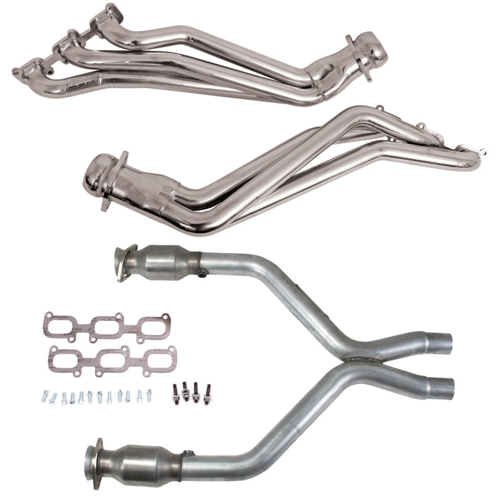 BBK 16422 11-14 Ford Mustang V6 1-3/4 Long Tube Headers w/High Flow Catted X-Pipe (Silver Ceramic)