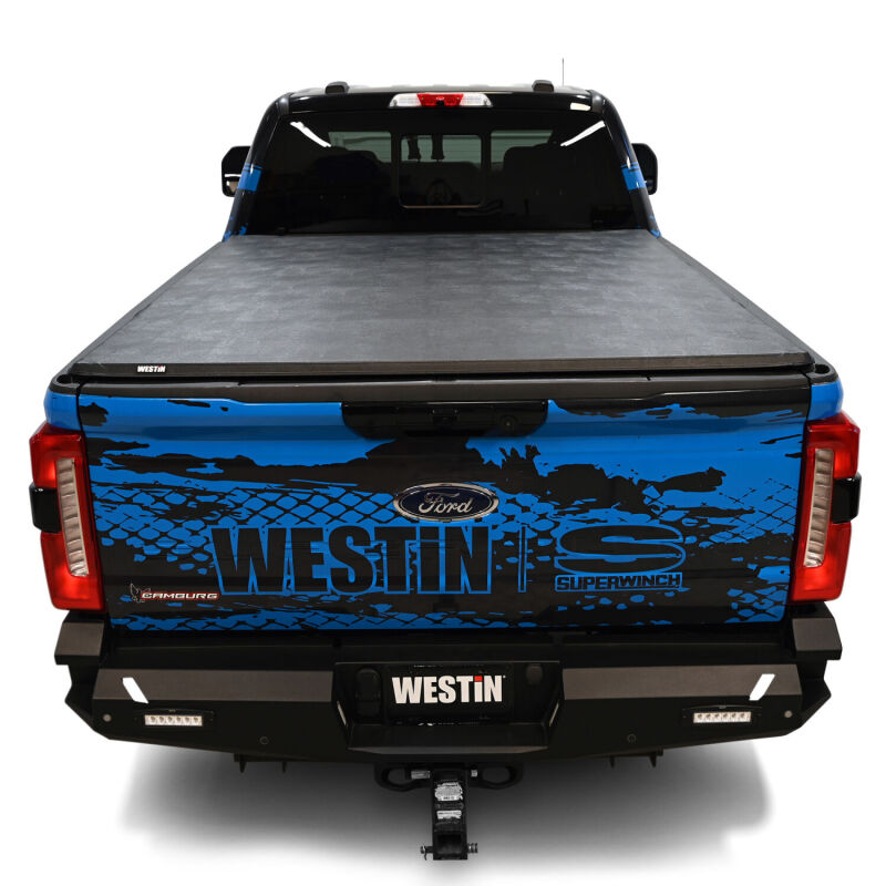 Westin 19-21005 17-24 Ford F-250/350 Super Duty 6.75ft. Bed Soft Tri-Fold Tonneau Cover - Black