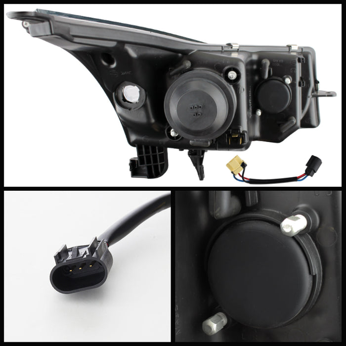 SPYDER 5074164 Spyder Chevy Cruze 11-14 Projector Headlights Light Tube DRL Blk PRO-YD-CCRZ11-LTDRL-BK