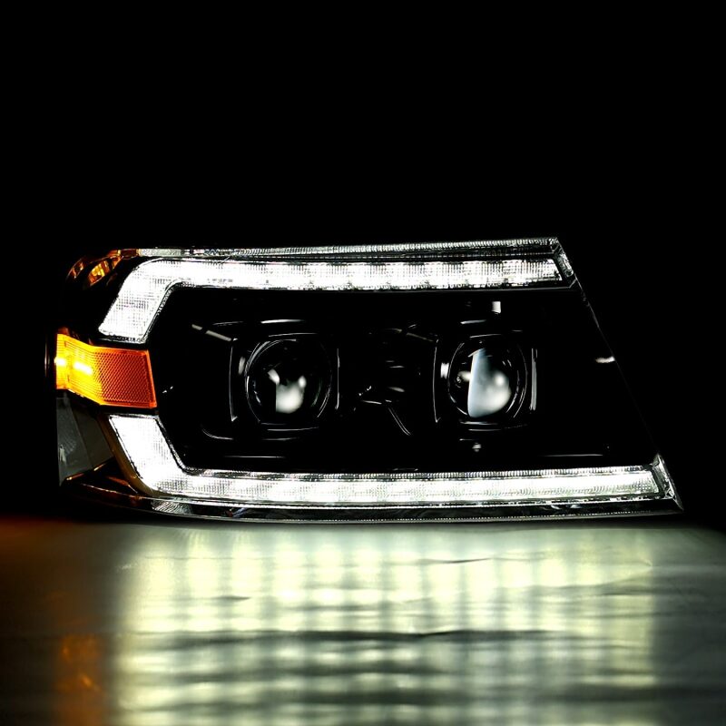 AlphaRex 880136 04-08 Ford F150 PRO-Series Projector Headlights Chrome w/ Sequential Signal and DRL