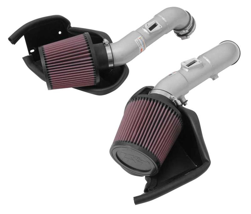 K&N Engineering 69-7083TS K&N 14-15 Infiniti Q50 3.7L V6 Dual Silver Typhoon Short RAM Intakes