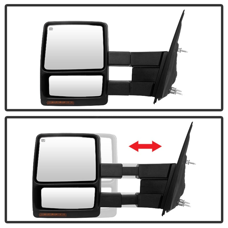 SPYDER 9935381 xTune Ford F150 07-14 Power Heated Amber LED Signal Telescoping Mirror Left MIR-FF15007S-PWH-AM-L