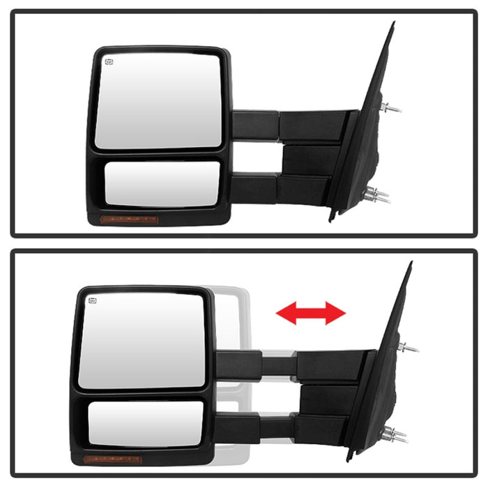 SPYDER 9935381 xTune Ford F150 07-14 Power Heated Amber LED Signal Telescoping Mirror Left MIR-FF15007S-PWH-AM-L