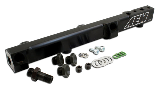 AEM 25-104BK 90-93 Accord DX/LX/SE/EX & 92-01 Prelude S/Si/Si VTEC Black Fuel Rail