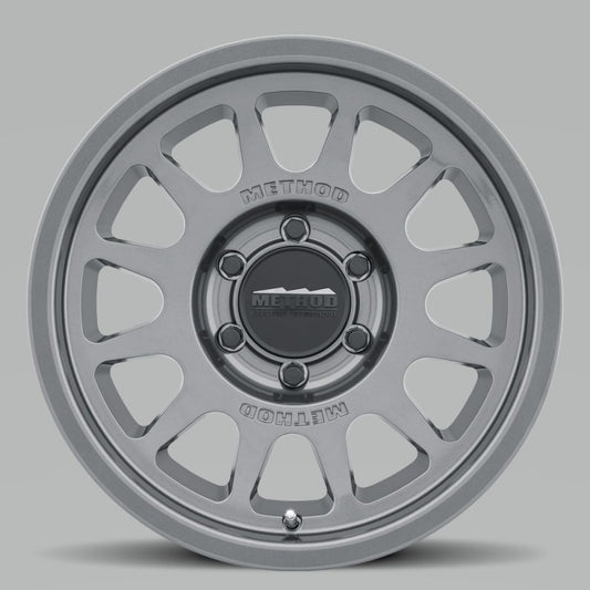 Method Wheels MR70377563850 Method MR703 17x7.5 +50mm Offset 6x130 84.1mm CB Gloss Titanium Wheel