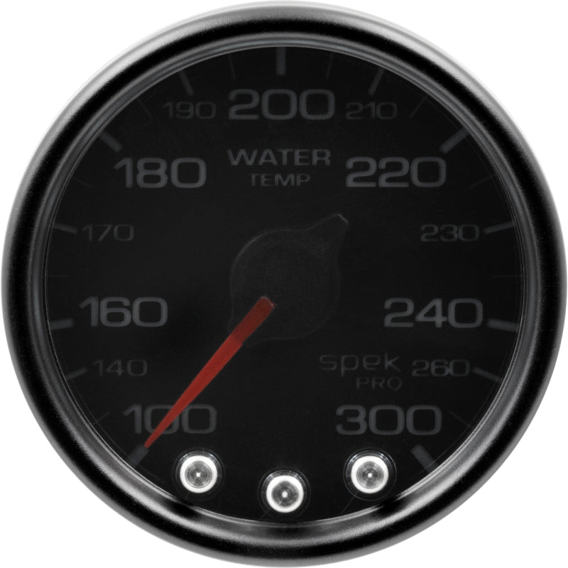 AutoMeter P34652 Autometer Spek-Pro Gauge Water Temp 2 1/16in 300f Stepper Motor W/Peak & Warn Blk/Smoke/Blk