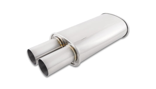 Vibrant 1094 Streetpower Oval Muffler w/3.00in Round Straight Cut Tip (2.50in Inlet)