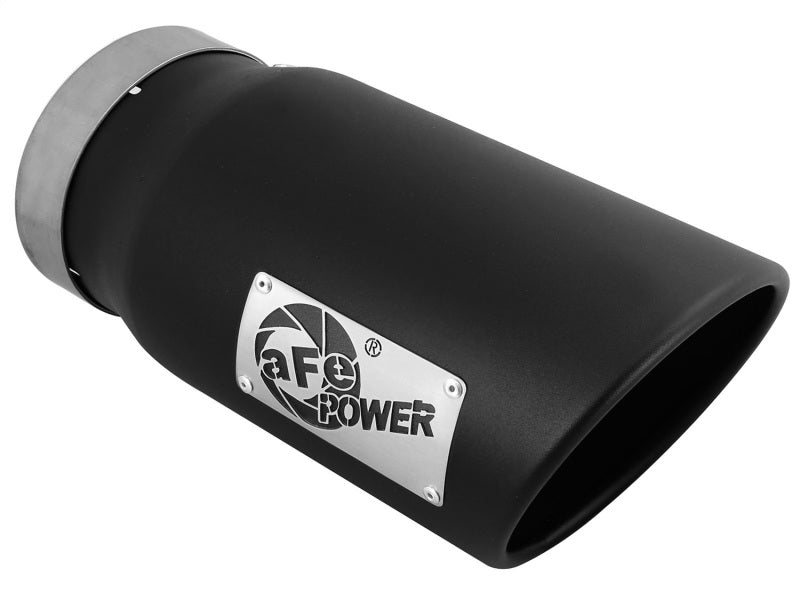 aFe 49T50601-B12 Diesel Exhaust Tip Bolt On Black 5in Inlet x 6in Outlet x 12in Long