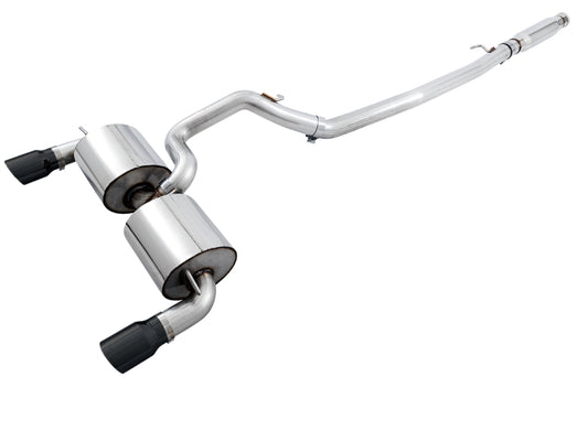 AWE Tuning 3020-33042 Ford Focus RS Touring Edition Cat-back Exhaust - Resonated - Diamond Black Tips