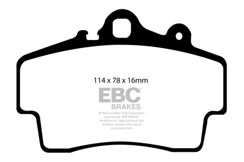 EBC DP41207R 97-99 Porsche Boxster (Cast Iron Rotors only) 2.5 Yellowstuff Front Brake Pads