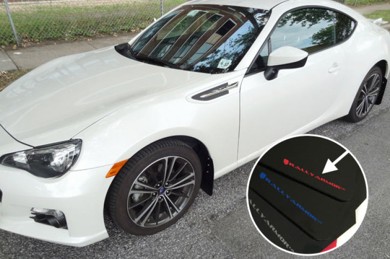 Rally Armor MF23-UR-BLK/RD 13-17 Subaru BRZ/Toyota FR-S Black UR Mud Flap w/Red Logo