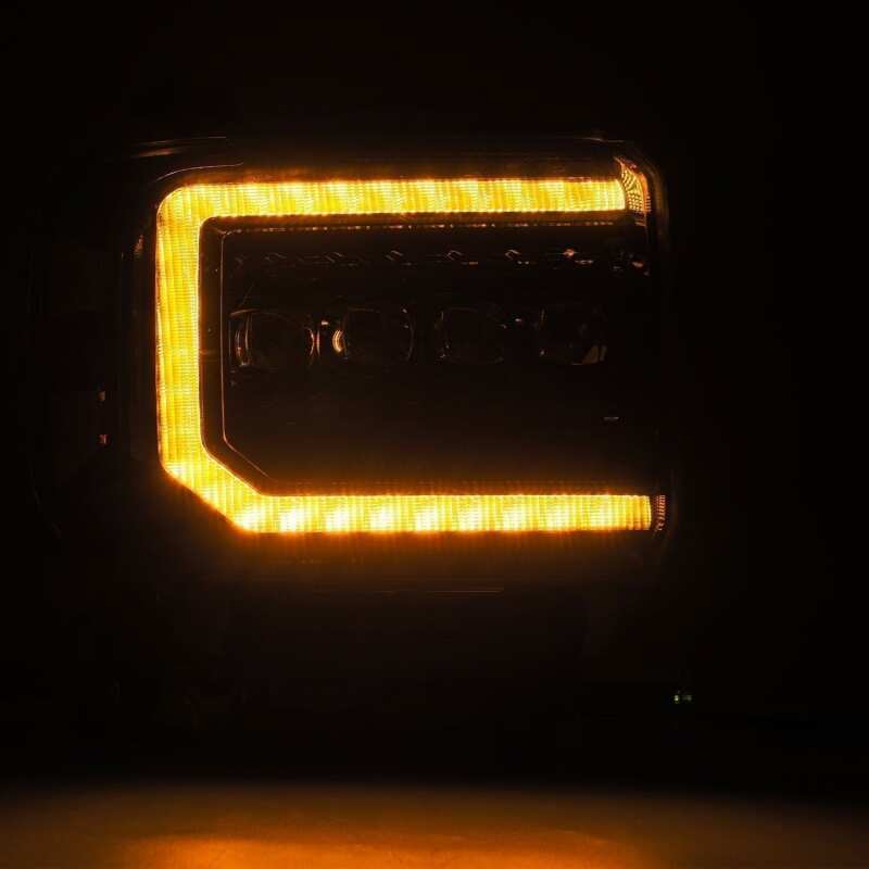 AlphaRex 880616 14-18 GMC Sierra NOVA LED Proj Headlights Plnk Style Alpha Blk w/Activ Light/Seq Signal/DRL