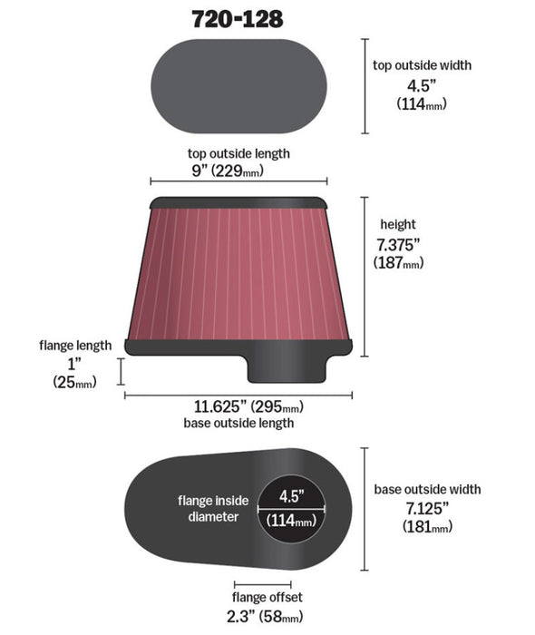 Airaid 720-128 AIR Universal Air Filter