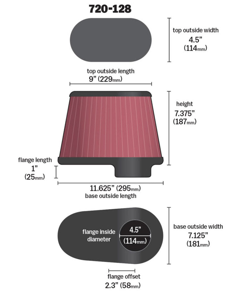 Airaid 720-128 Dodge 5.9/6.7L DSL / Ford 6.0L DSL Kit Replacement Air Filter