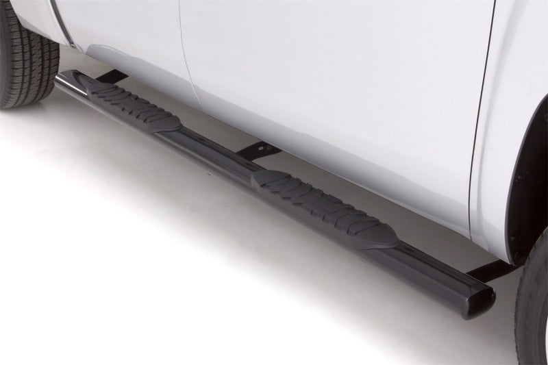 LUND 24086004 Lund 01-13 Chevy Silverado 1500 Crew Cab 5in. Oval Straight Steel Nerf Bars - Black
