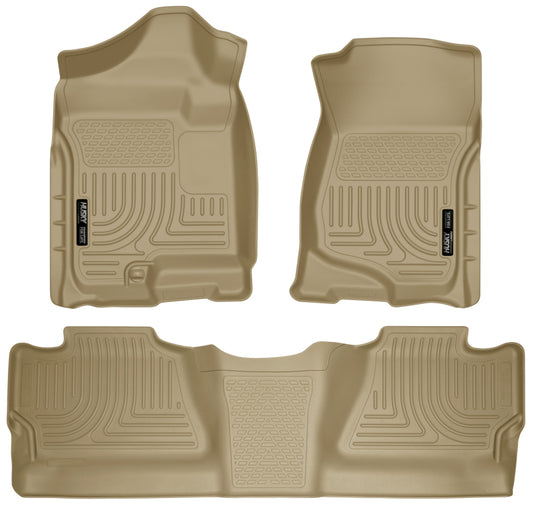 Husky Liners 98203 07-12 Chevy Silverado/GMC Sierra Crew Cab WeatherBeater Combo Tan Floor Liners