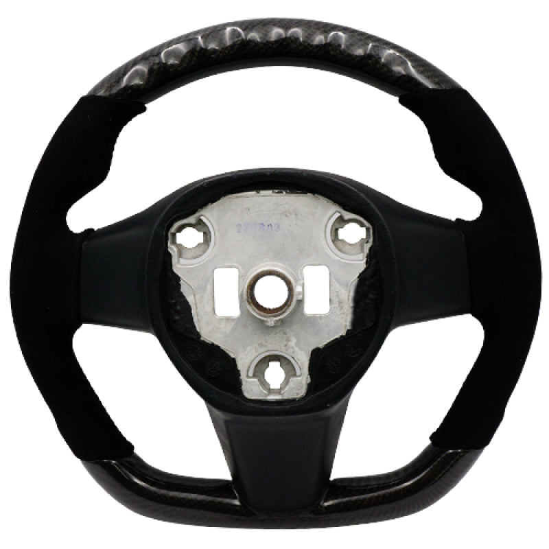 BLOX Racing BXSW-60010-B Tesla Model 3 and Y Carbon/Alcantara Steering Wheel Black Stitching