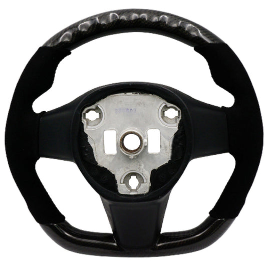 BLOX Racing BXSW-60010-B Tesla Model 3 and Y Carbon/Alcantara Steering Wheel Black Stitching
