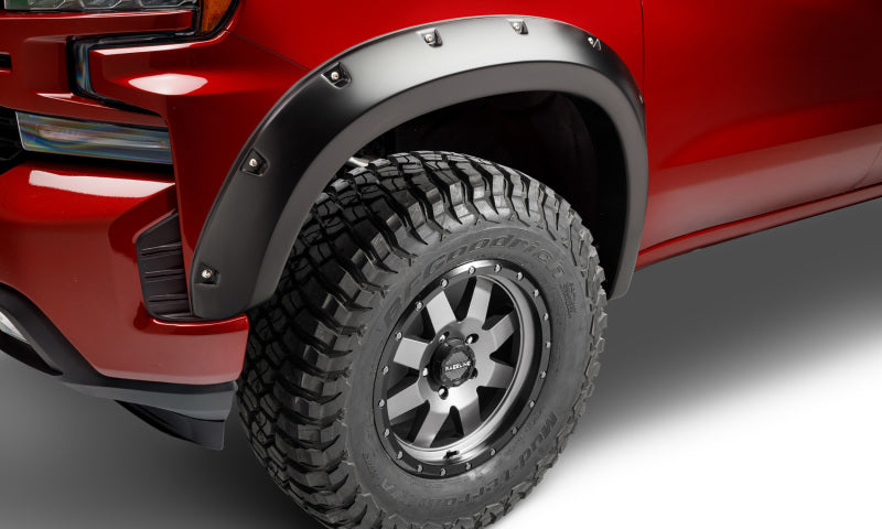 Bushwacker 40173-02 22-23 Chevrolet Silverado 1500 (Ex. ZR2) Pocket Style Fender Flares 2pc Front - Black
