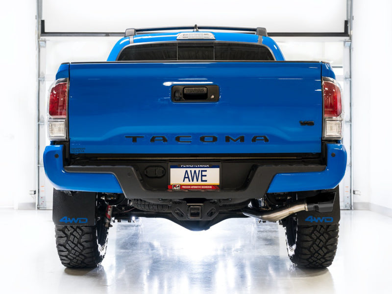 AWE Tuning 3015-33826 AWE 16-22 Toyota Tacoma 0FG Catback Exhaust w/ BashGuard - Dual Diamond Black Tips
