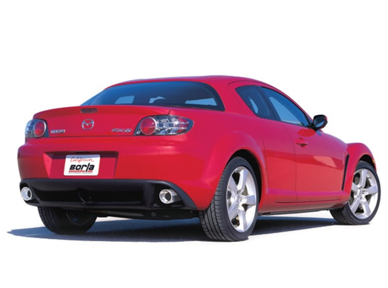 Borla 1014015 03-09 Mazda RX-8 1.3L Single Round Rolled Angle-Cut Cat-Back Exhaust