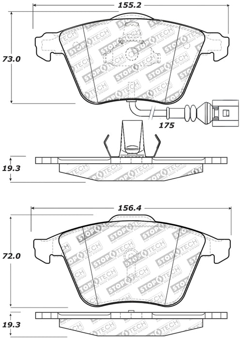 Stoptech 309.11110 StopTech Performance 08-13 Audi TT Quattro / 12 VW Golf R Front Brake Pads