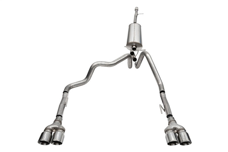 CORSA Performance 21200 Corsa 19-23 Chevrolet Silverado 1500 Cat-Back Dual Rear Exit with Twin 4in Polished Pro-Series Tips