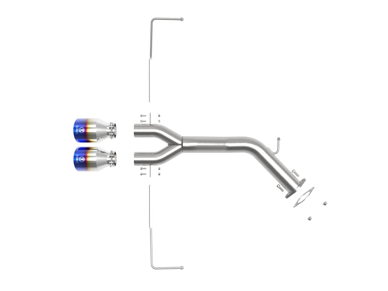 aFe 49-37012-L Takeda 3in-2.5in 304 SS Axle-Back Exhaust w/Blue Flame Tip 19-20 Hyundai Veloster I4-1.6L(t)