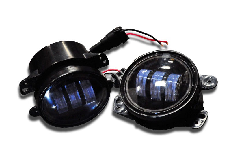 DV8 Offroad R4FL16W3W 07-18 Jeep Wrangler JK 4in 30W LED Replacement Fog Lights