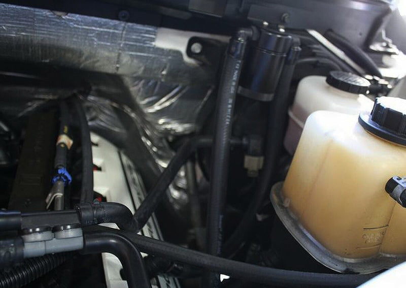 J&L 3016D-B 11-17 Ford F-150 5.0L / 11-14 Ford F-150 6.2L Driver Side Oil Separator 3.0- Black Anodized