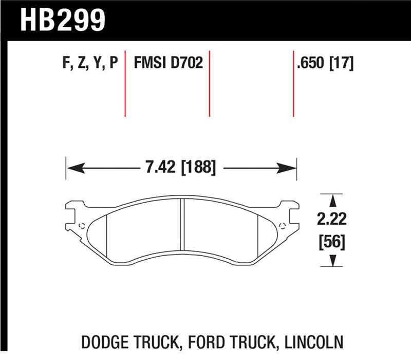 Hawk Performance HB299P.650 Hawk Super Duty Street Brake Pads