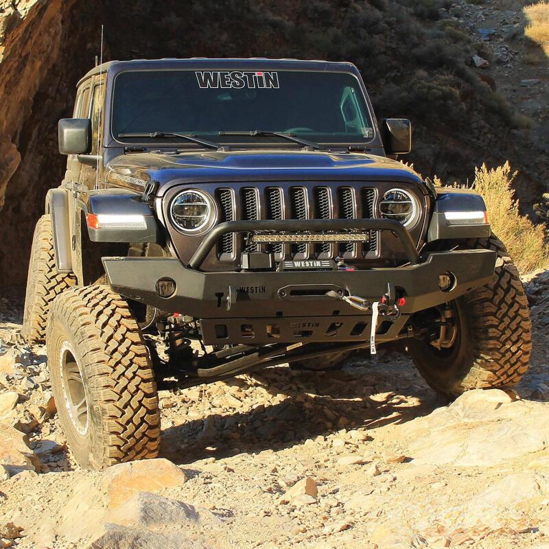 Westin 59-80115 18-19 Jeep Wrangler JL WJ2 Full Width Front Bumper w/Bull Bar Textured Black