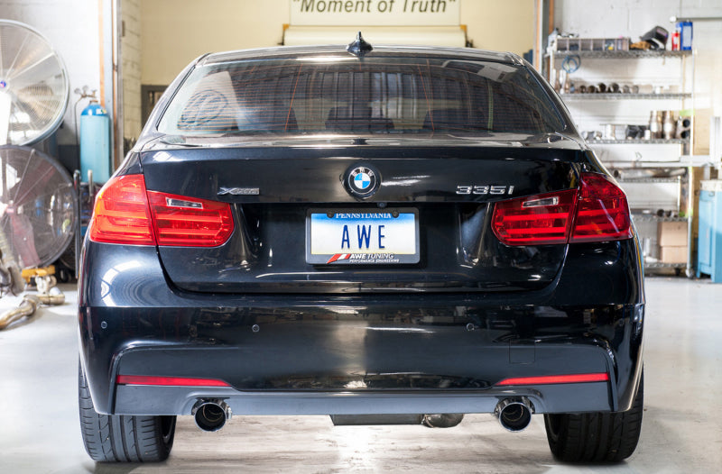 AWE Tuning 3010-33028 BMW F3X 335i/435i Touring Edition Axle-Back Exhaust - Diamond Black Tips (90mm)