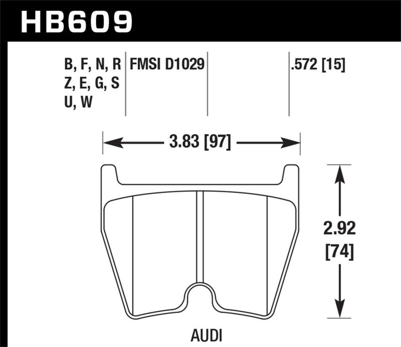 Hawk Performance HB609B.572 Hawk 08-11 Audi R8/07-08 RS4/03-04 RS6 / 02-03 VW Phaeton HPS 5.0 Front Race Brake Pads