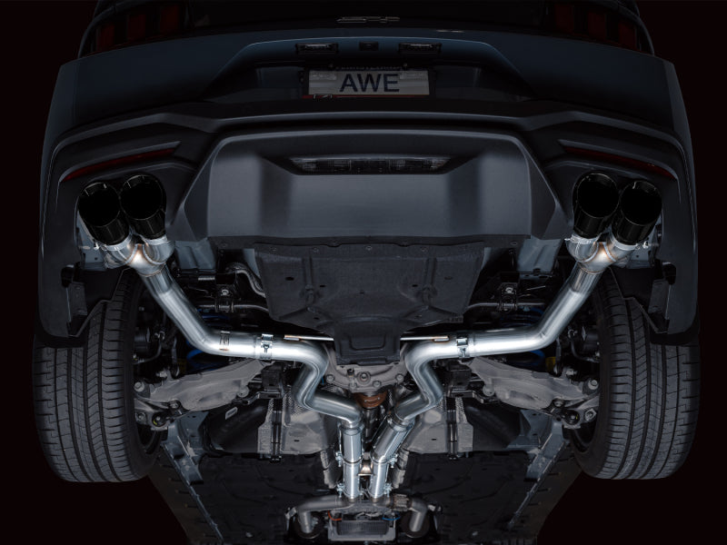 AWE Tuning 3020-43650 AWE 2024 Ford Mustang GT Fastback S650 RWD Track Edition Catback Exhaust w/ Quad Diamond Black Tips